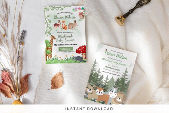 Woodland Boy Shower Invitation Template