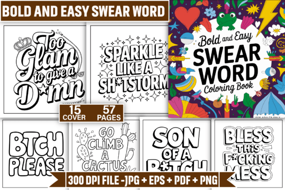 ADULT - Bold and Easy Swear Word Coloring Pages