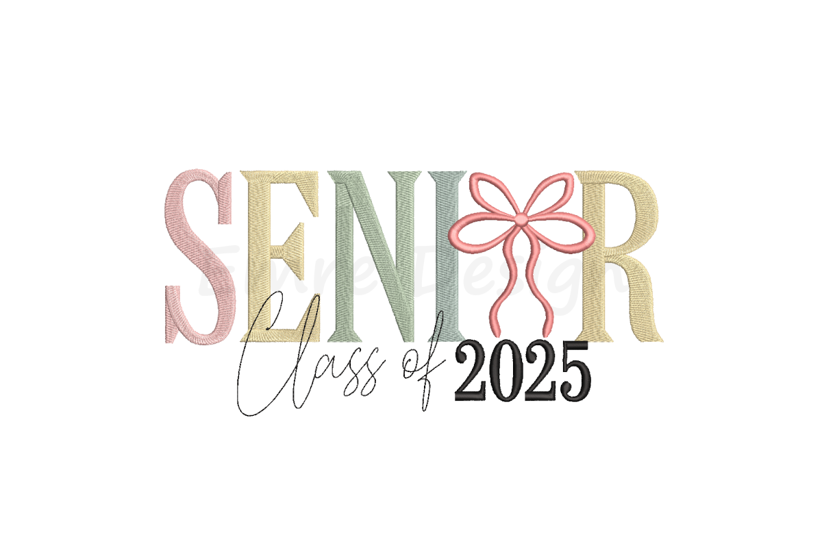 Coquette Senior 2025 Embroidery Design