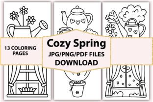 Cosy Coluring Spring Cozy Spring Coloring Pages for Adults Graphic by Creative Design Studio ...
