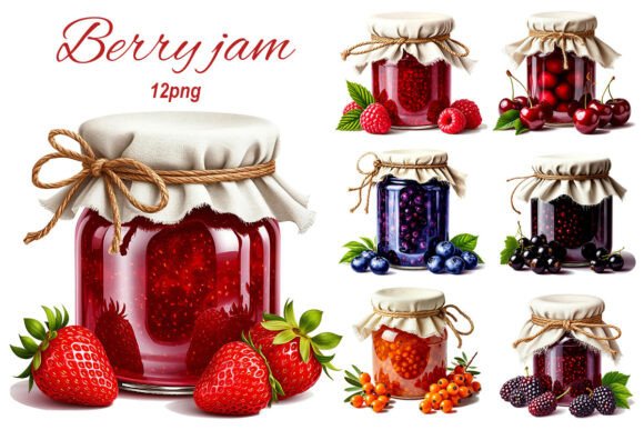 Digital Illustration of Berry Jam Graphic by StepanovaArt · Creative ...