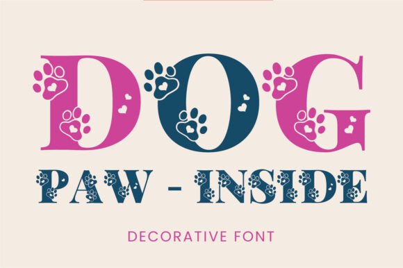 Dog Paw Inside Decorative Font By susecreative
