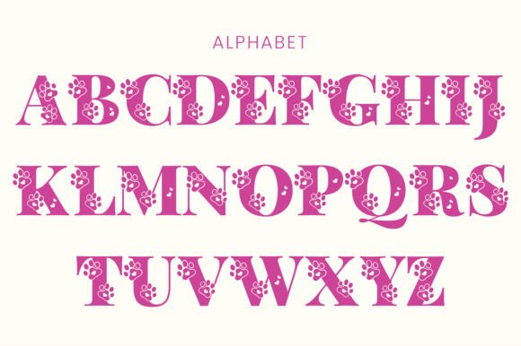 Dog Paw Inside Font PNG with transparent background - Preview 3
