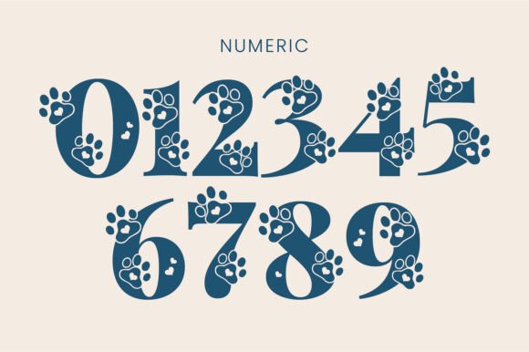 Dog Paw Inside Font PNG with transparent background - Preview 4