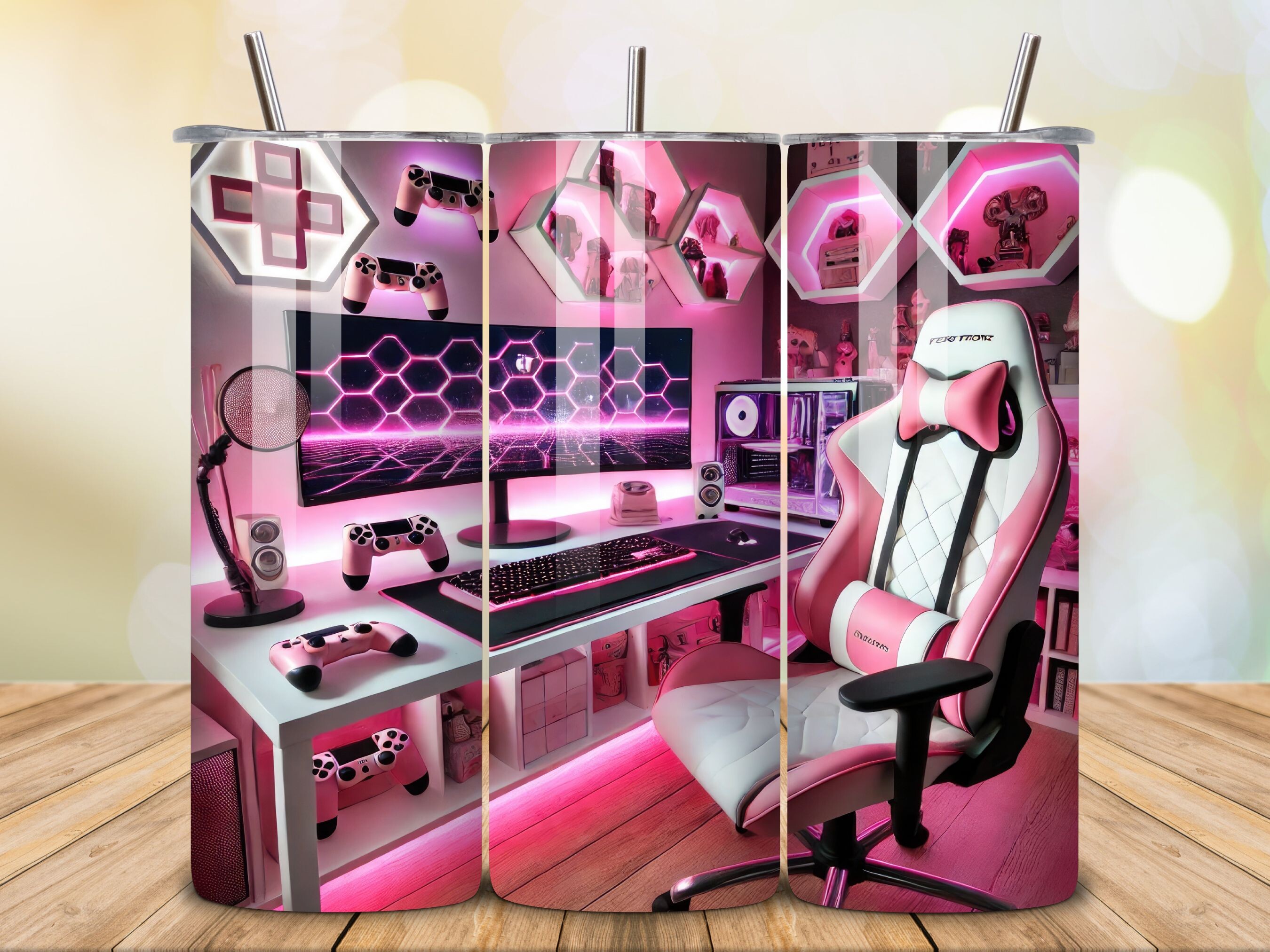 Girl Gamer Pink Tumbler Wrap PNG V.3 Graphic by Popular Prints ...