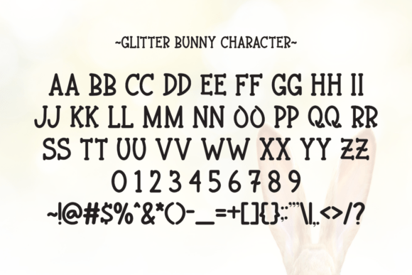 Glitter Bunny Font PNG with transparent background - Preview 5