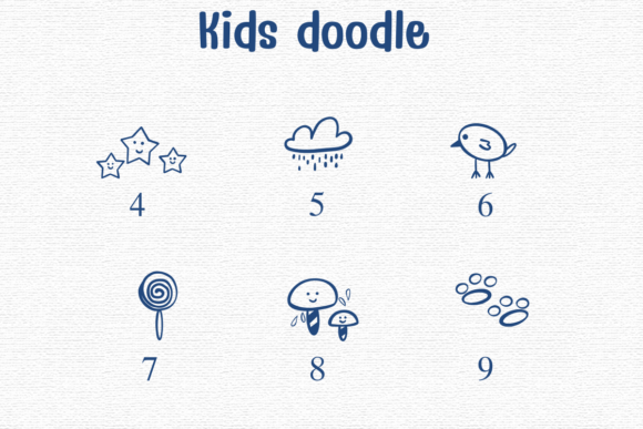 Kids Doodle Font PNG with transparent background - Preview 3