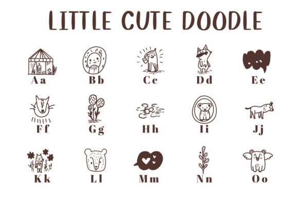 Little Cute Doodle Font font preview - 1