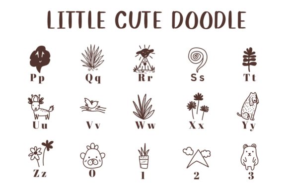 Little Cute Doodle Font font preview - 2