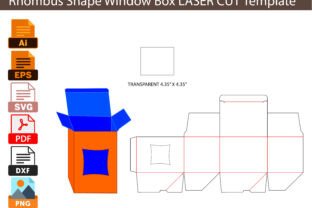 Rhombus Shape Window Box LASER Cutting Graphic by DesignConcept ...