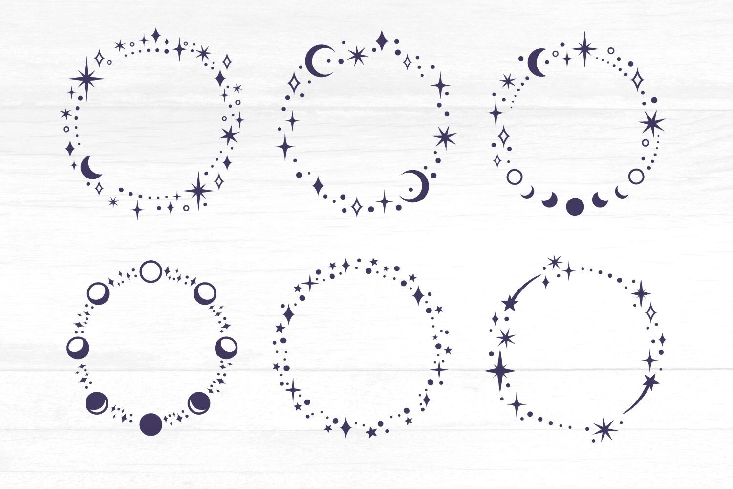 Star and Moon Frames SVG Bundle