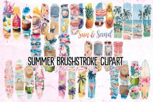 Summer Brushstroke Clipart PNG Graphic by Little Lady Design · Creative ...