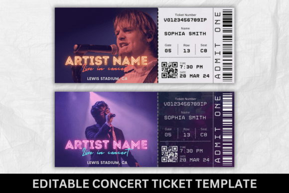 Editable Concert Ticket Template