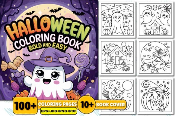 Bold and Easy Halloween Coloring Book Graphic by Trusted Publications ...