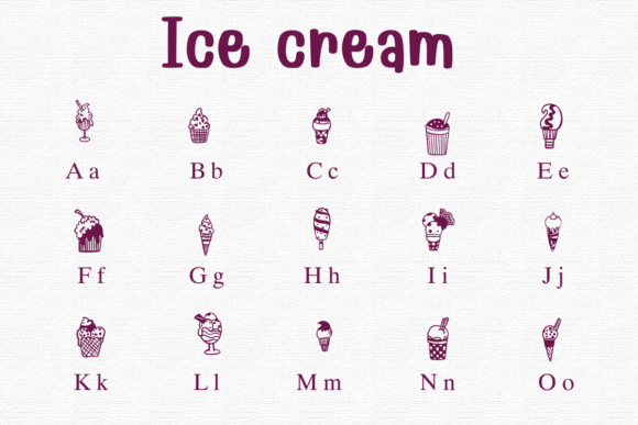 Ice Cream Font PNG with transparent background - Preview 1