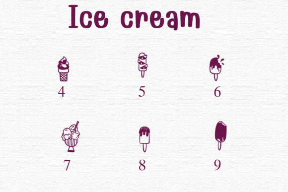 Ice Cream Font PNG with transparent background - Preview 3
