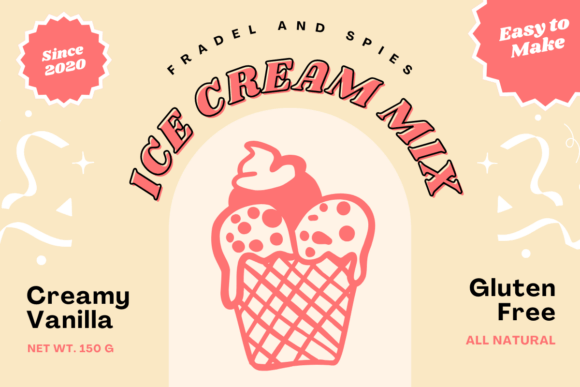 Ice Cream Font PNG with transparent background - Preview 6