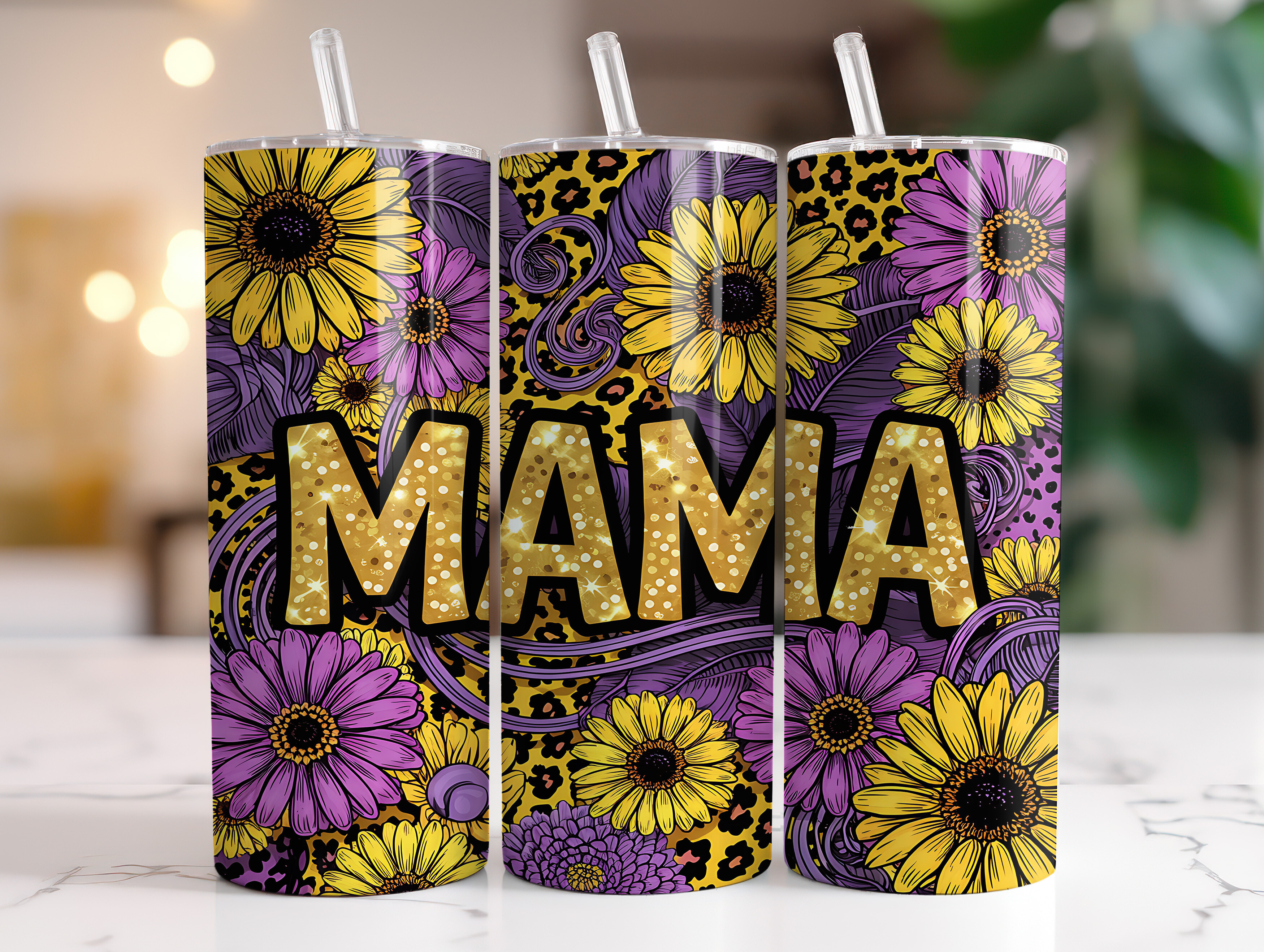Mama Sunflower 20 Oz Tumbler Wrap PNG Graphic by RahatKDP · Creative ...