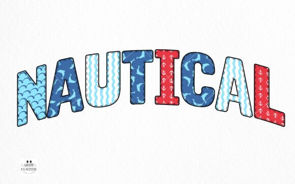 Nautical, Navy Bundle Font PNG with transparent background - Preview 1