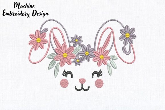 Spring Floral Bunny Face