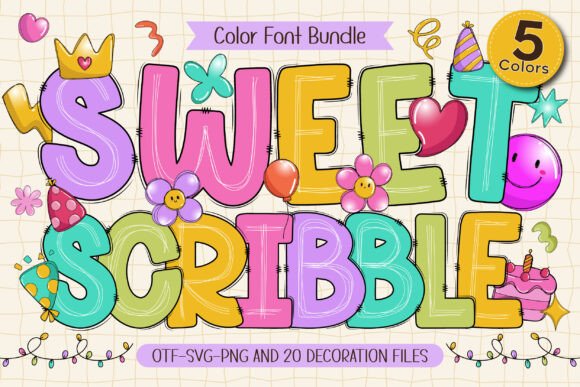 Sweet Scribble Color Fonts Font By Issie_Studio