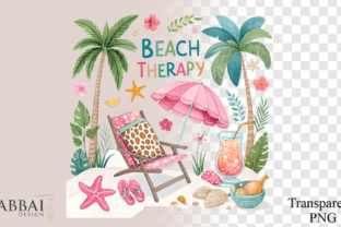 Beach Therapy PNG | Happy Vibes Summer Graphic by Tabbai Design ...