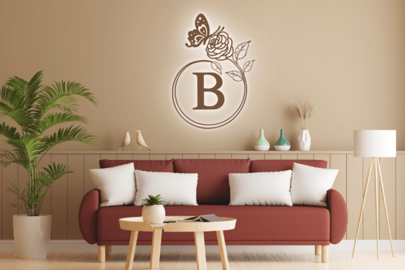Butterfly Rose Monogram Font - Preview 3