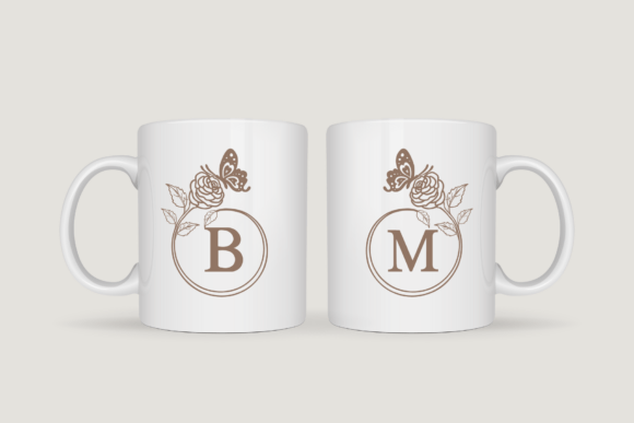 Butterfly Rose Monogram Font - Preview 5