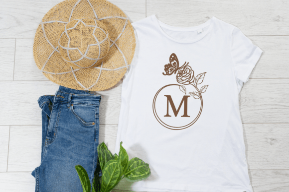 Butterfly Rose Monogram Font - Preview 6