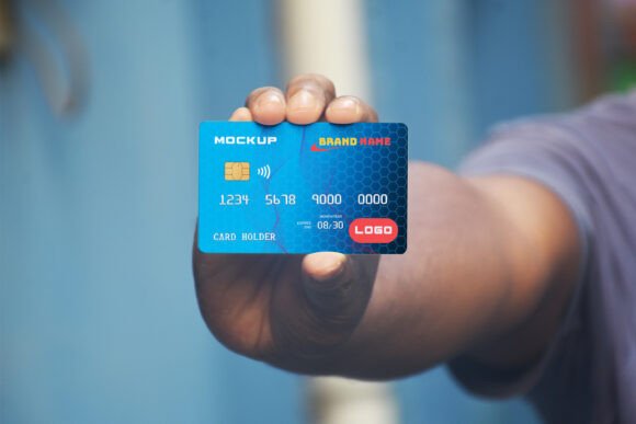 Credit Card, Debit Card in Hand Mockup Graphic by alimran24 · Creative ...