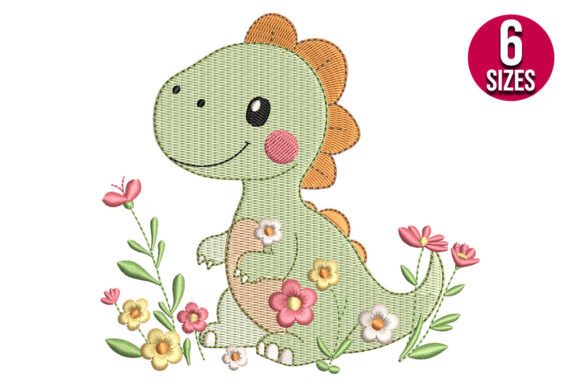 Floral Baby Dinosaur