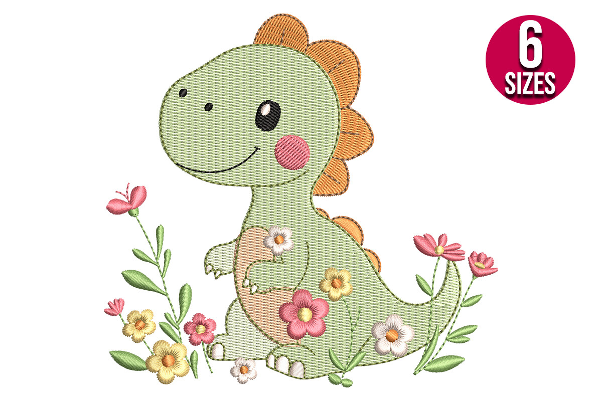 Floral Baby Dinosaur