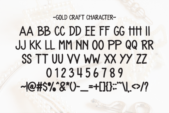 Gold Craft Font PNG with transparent background - Preview 5