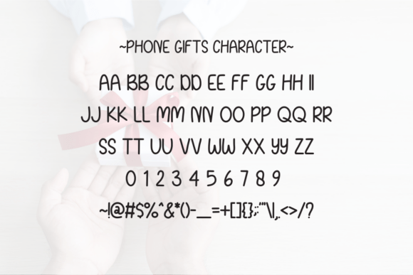 Phone Gifts Font PNG with transparent background - Preview 5