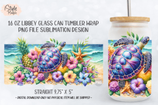 Sea Turtle Summer Glass Can Wrap PNG Graphic by iStyleMagic · Creative ...