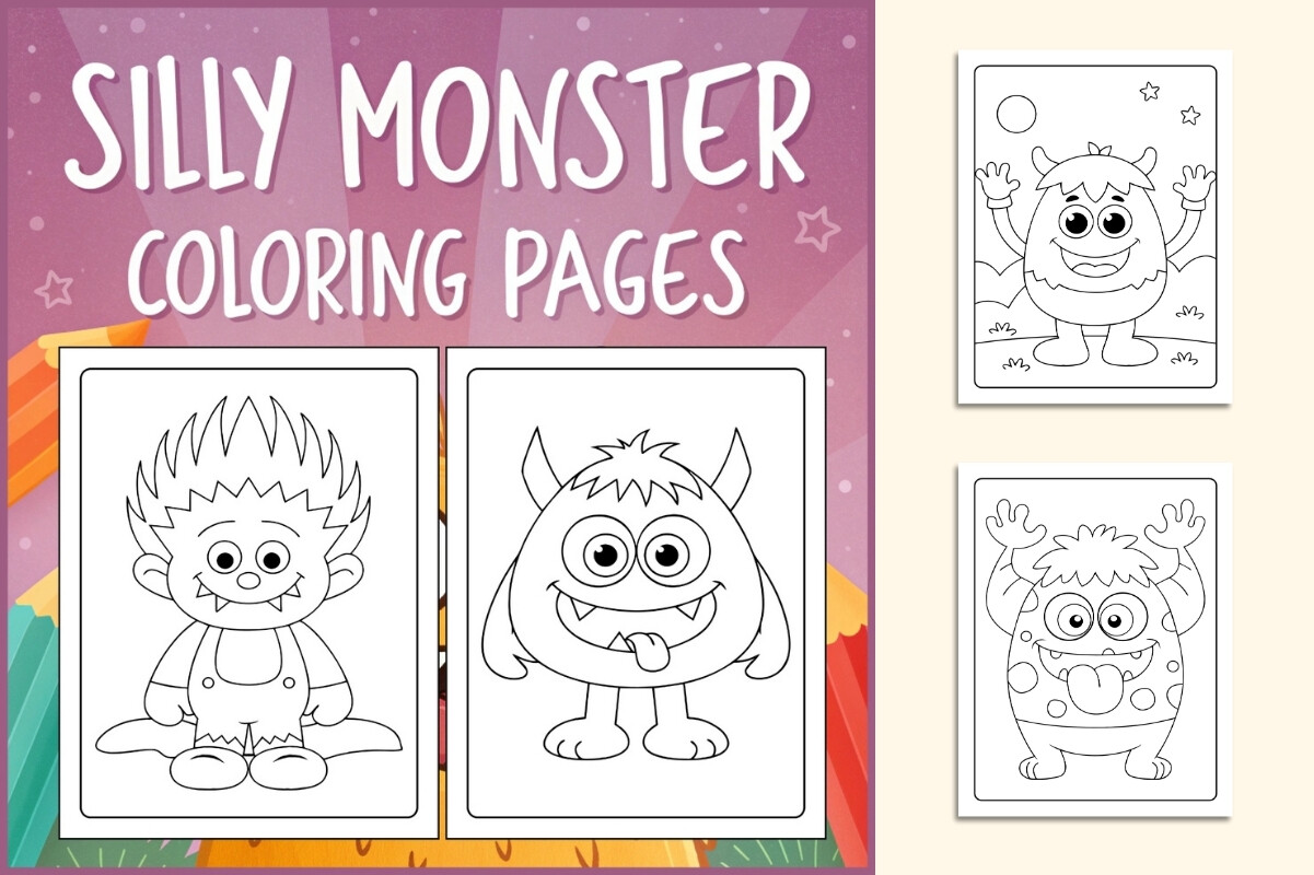 Silly Monster Coloring Pages for Kids