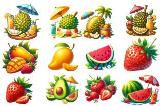 Summer Juicy Fruits Clipart Graphic by sagorarts · Creative Fabrica