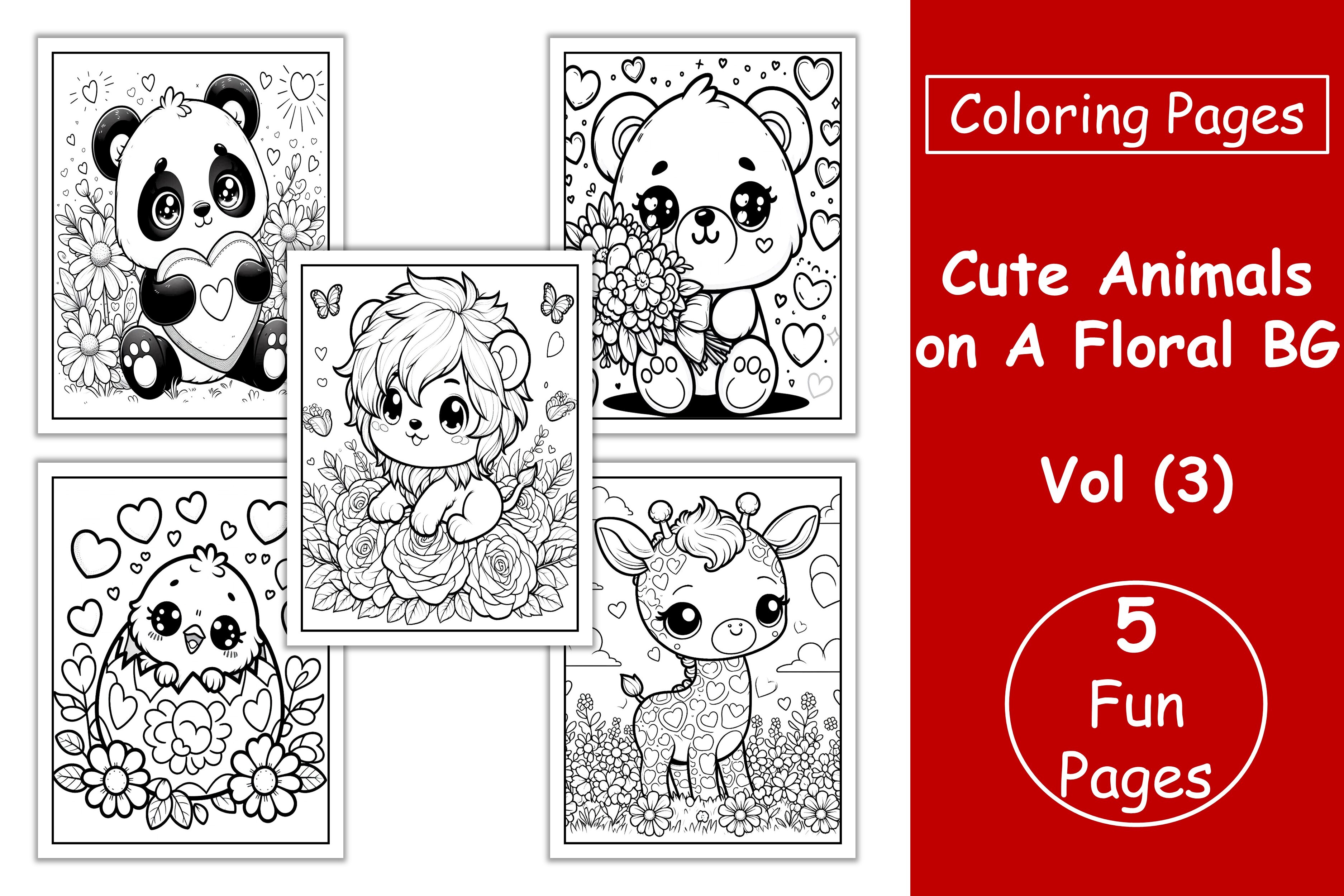 Animals Coloring Pages for Kids Vol 3 Graphic by Ahmed Sherif ...