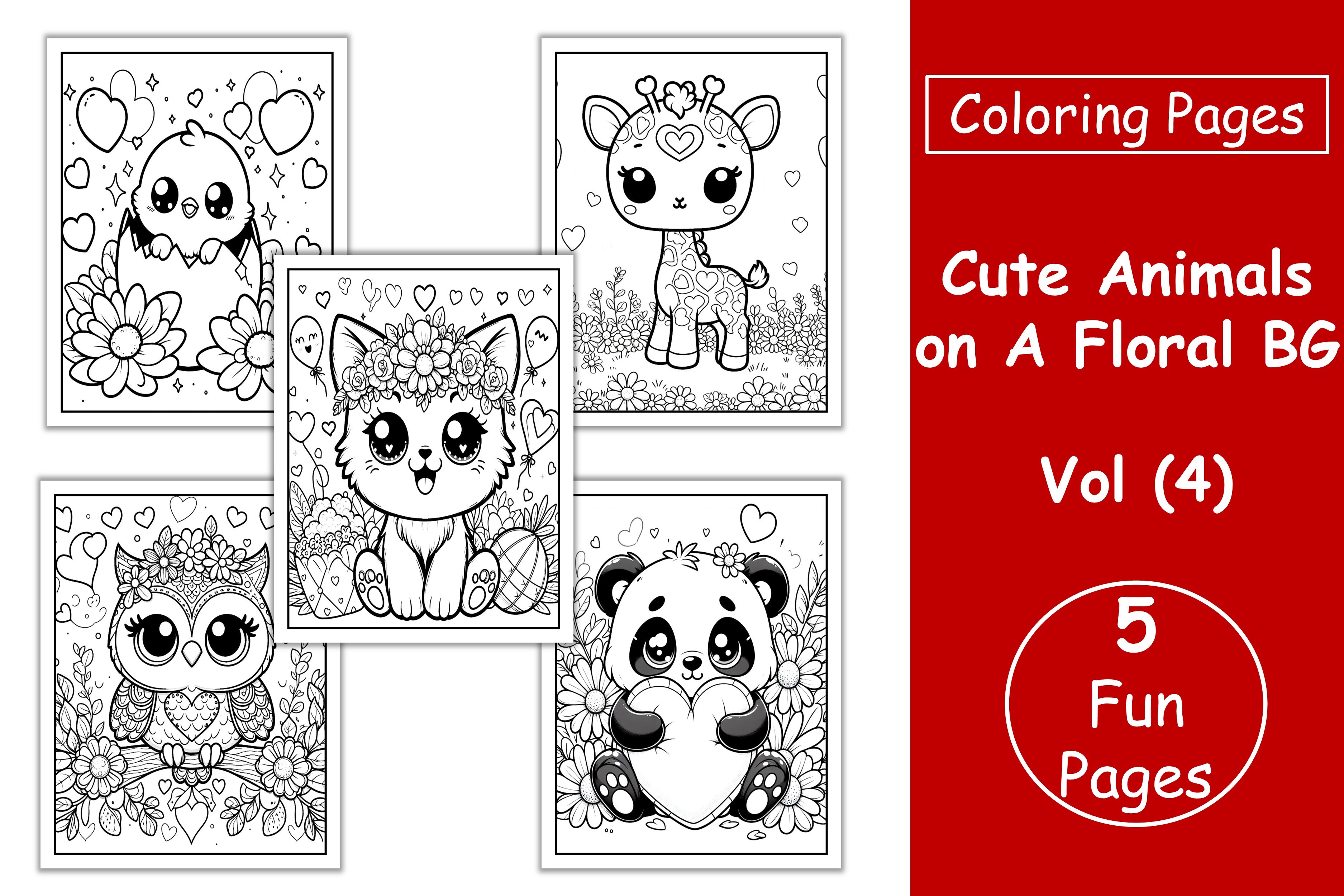 Animals Coloring Pages for Kids Vol 4 Graphic by Ahmed Sherif ...