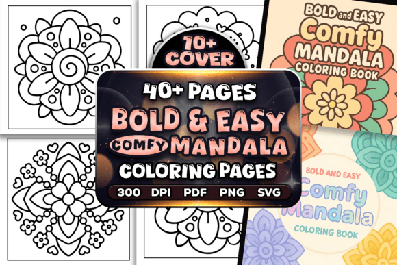 Bold Easy Comfy Mandala Coloring Pages