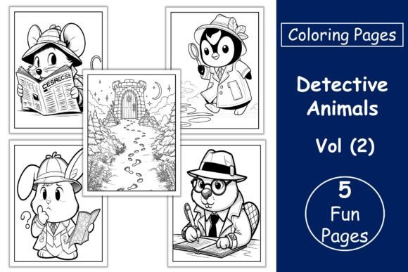 Detective Animals Coloring Pages VOL 2