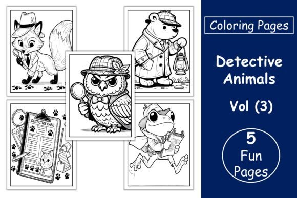 Detective Animals Coloring Pages VOL 3