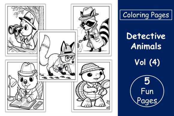 Detective Animals Coloring Pages VOL 4