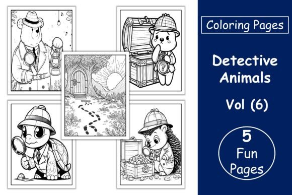 Detective Animals Coloring Pages VOL 6