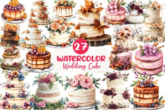 Fall Wedding Cake Clipart