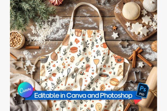 Festive Kitchen Apron Mockup