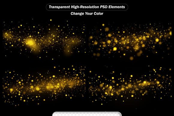 Golden Sparkle Effect Transparent Graphic KDP Interiors By msviewbd
