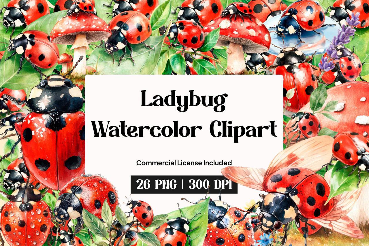Ladybug Watercolor Clipart Graphic by inpixell.studio · Creative Fabrica