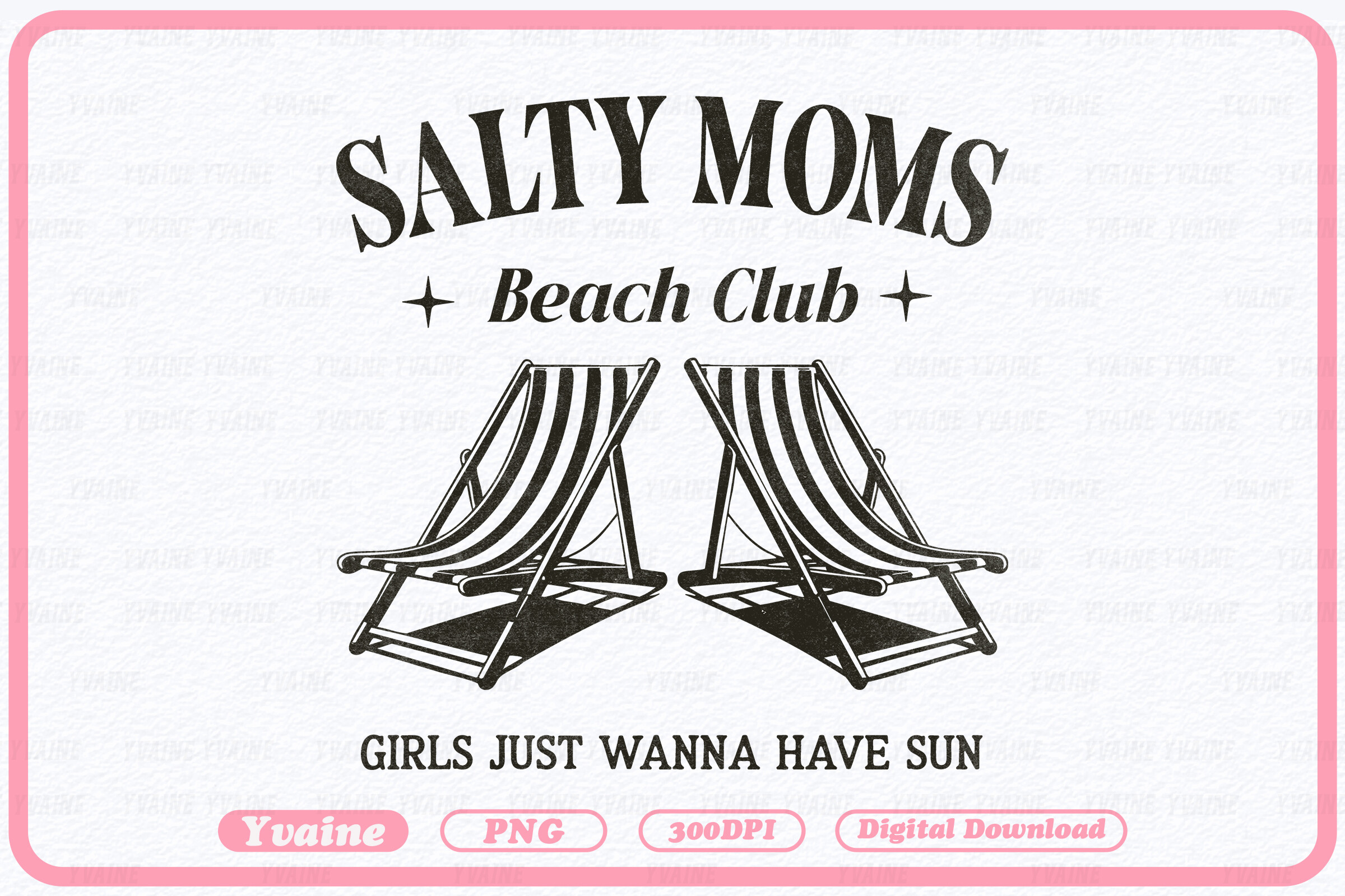 Retro Salty Moms Beach Club Summer PNG Graphic by Yvaine · Creative Fabrica