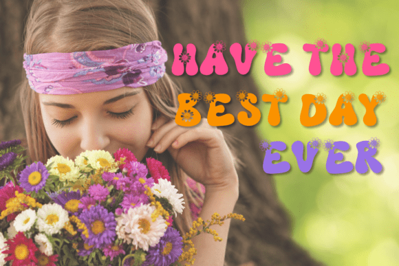 Retro Sunflower Font PNG with transparent background - Preview 3
